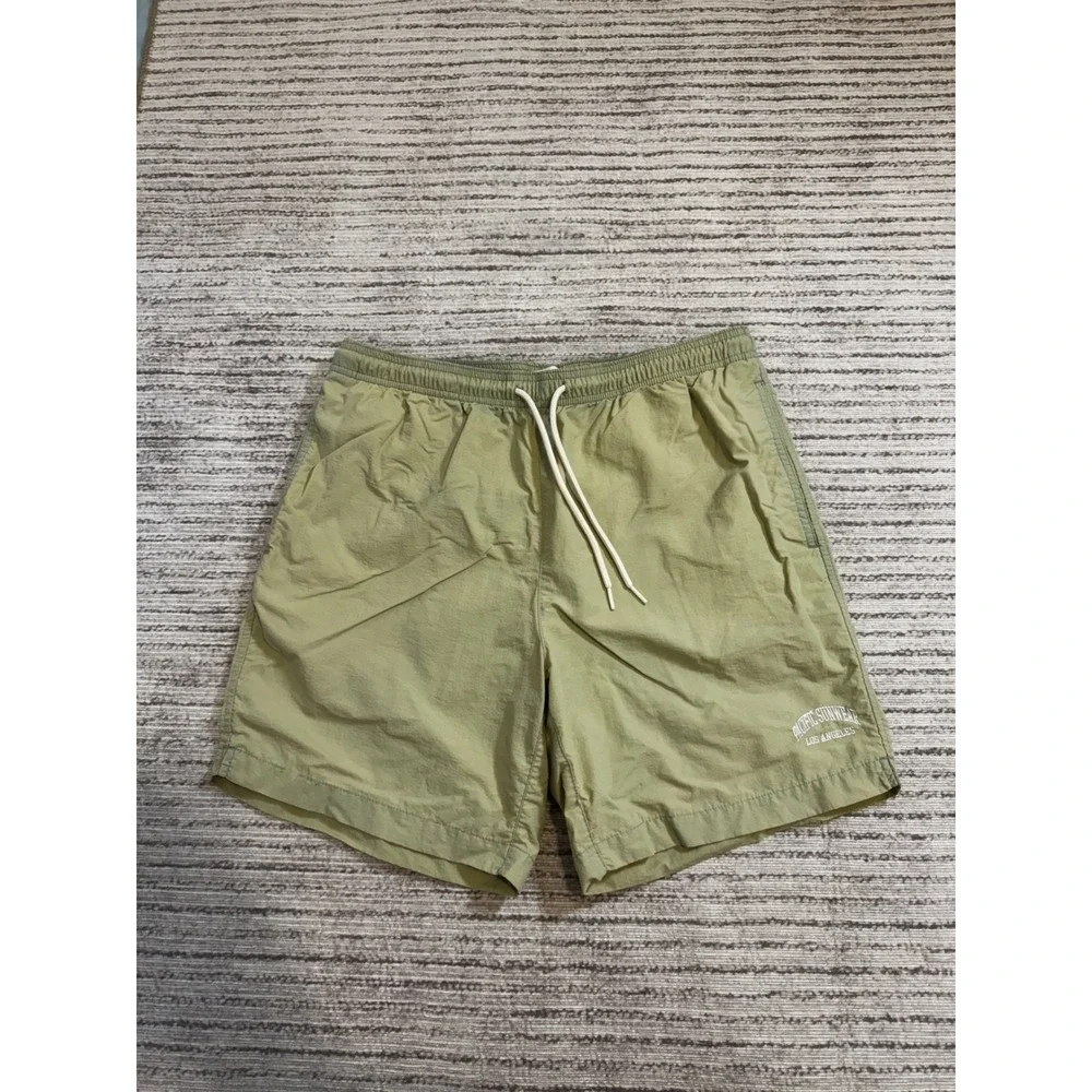 PacSun Los Angeles Mens Swim Trunks Olive Green Nylon Mesh Lined Shorts‎ Size M